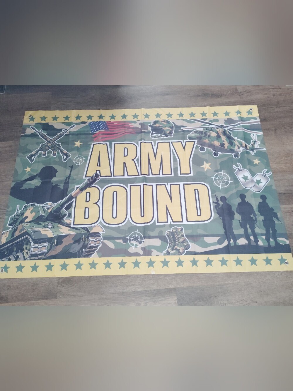 Camo Army Bound Camouflage Party Banner - Green, Yellow, Black